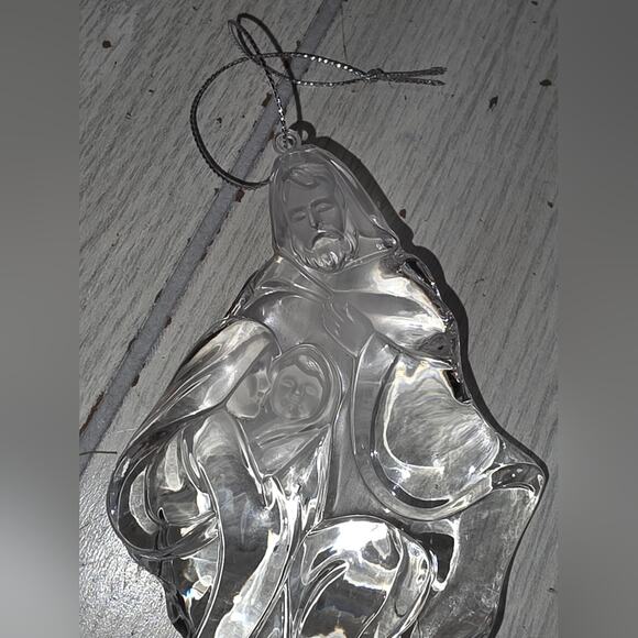 Vtg Mary Joseph Jesus Clear Ornament  Nativity Holiday Christmas Decor Religious - Picture 4 of 6